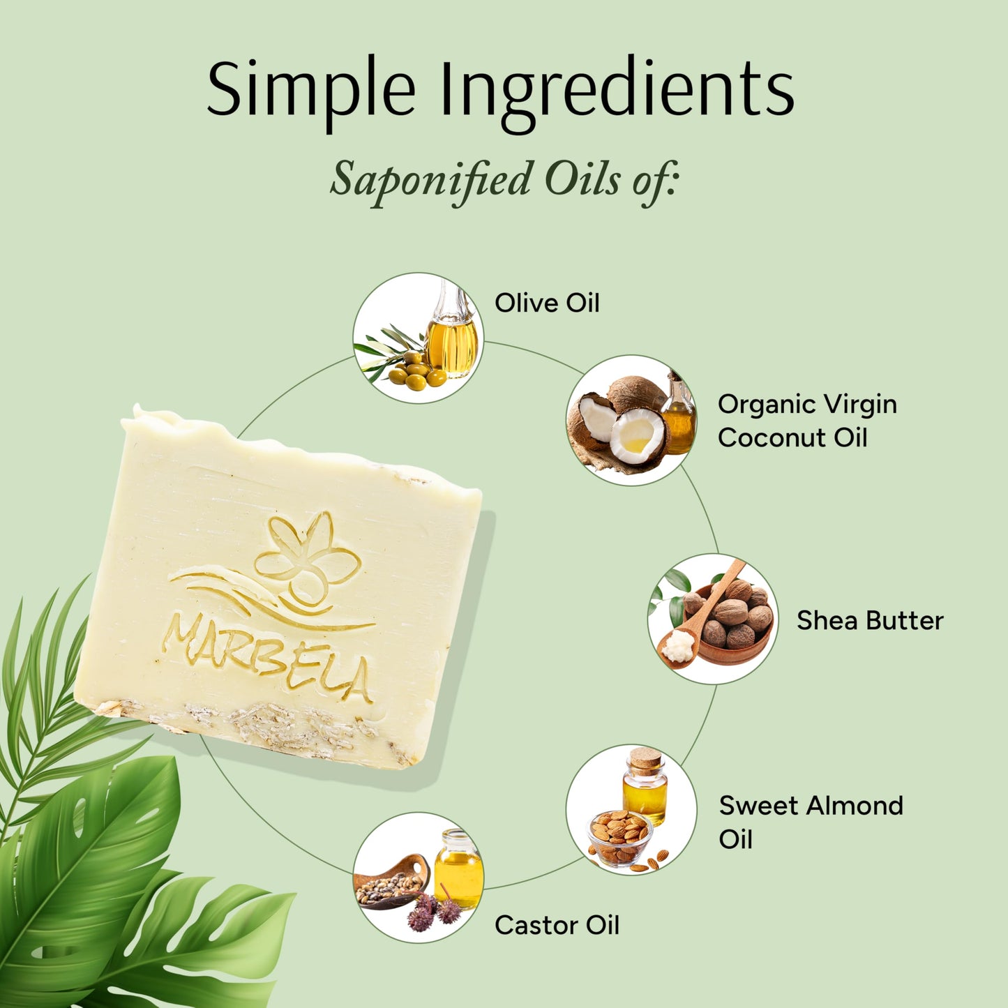 Jabón artesanal de cosmética Avena natural Barra de jabón 3,5 oz