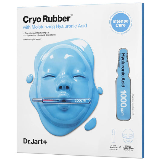 Cryo Rubber with Moisturizing Hyaluronic Acid by Dr. Jart+ for Unisex - 2 Pc 0.14oz Hyaluronic Acid, 1.41oz Rubber Mask