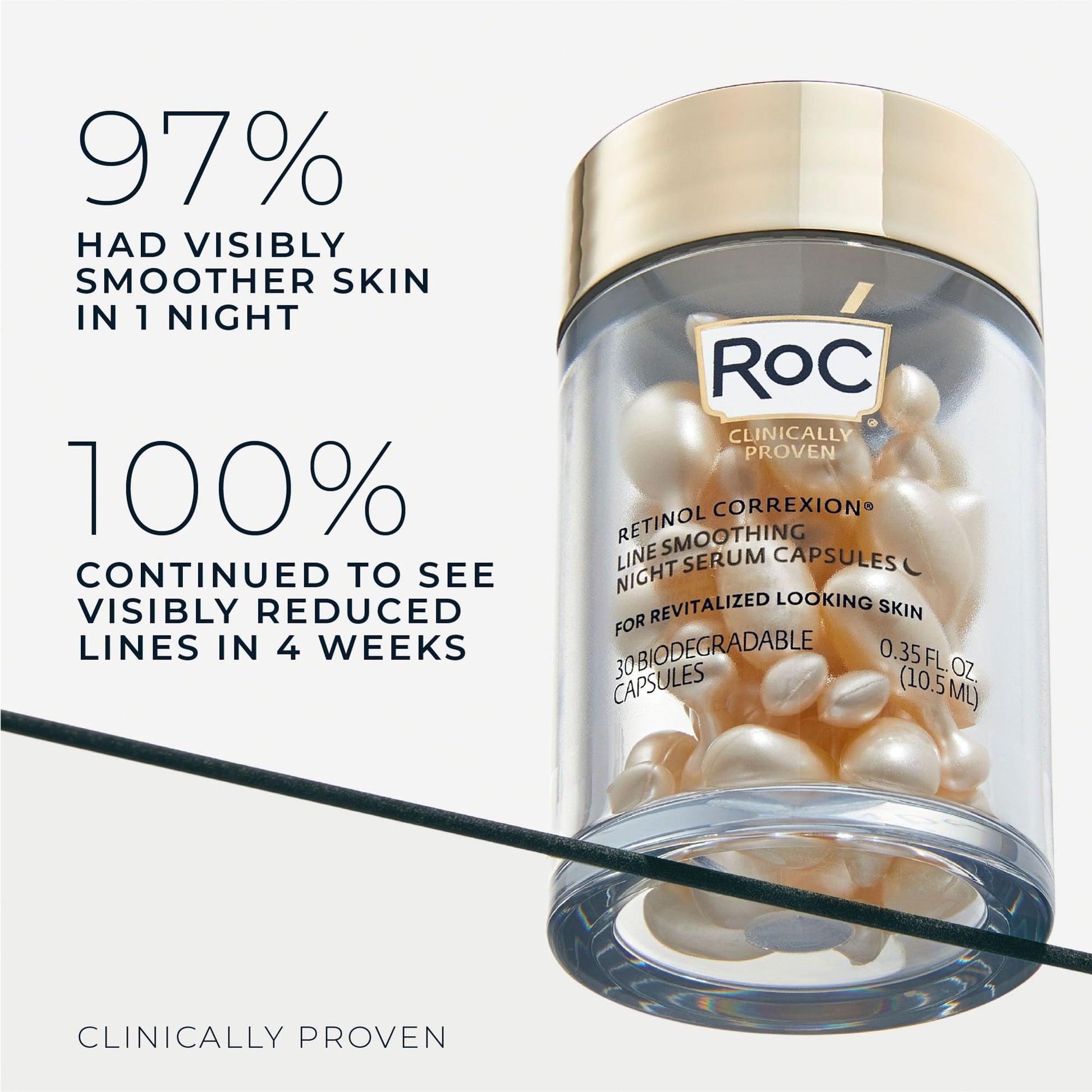 RoC Retinol Correxion Line Smoothing Night Retinol Serum, 30 Capsules