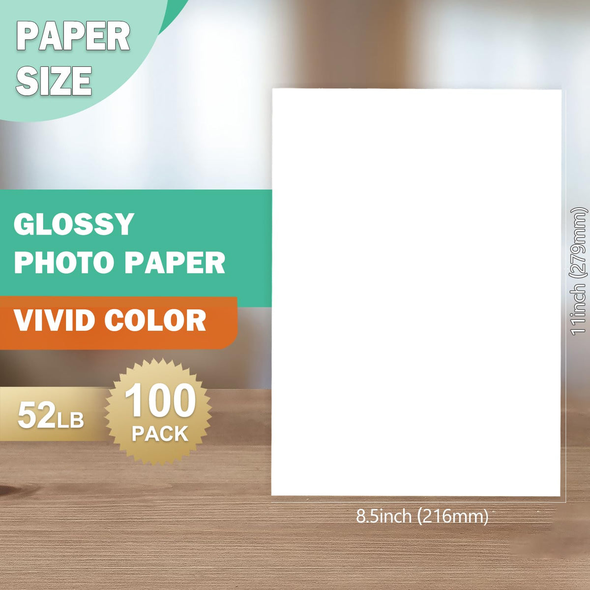 Papel Fotográfico Brillante para Impresora Inkjet, Paquete Variado 3.5x5, 4x6, 5x7, 150 Hojas