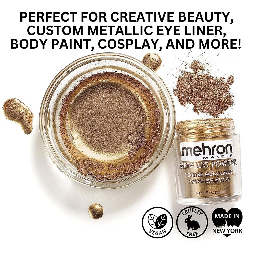 Mehron polvos metálicos y líquido de mezcla - Oro G