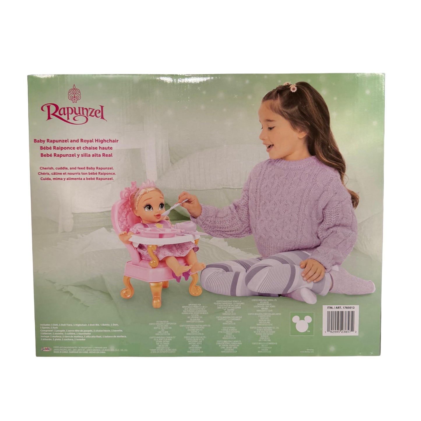 Disney Juguete Bebé Rapunzel y Silla Real | para niños y niñas de +2 años | Regalo Perfecto para Navidad | Cuida, Mima y alimenta a Bebé Rapunzel