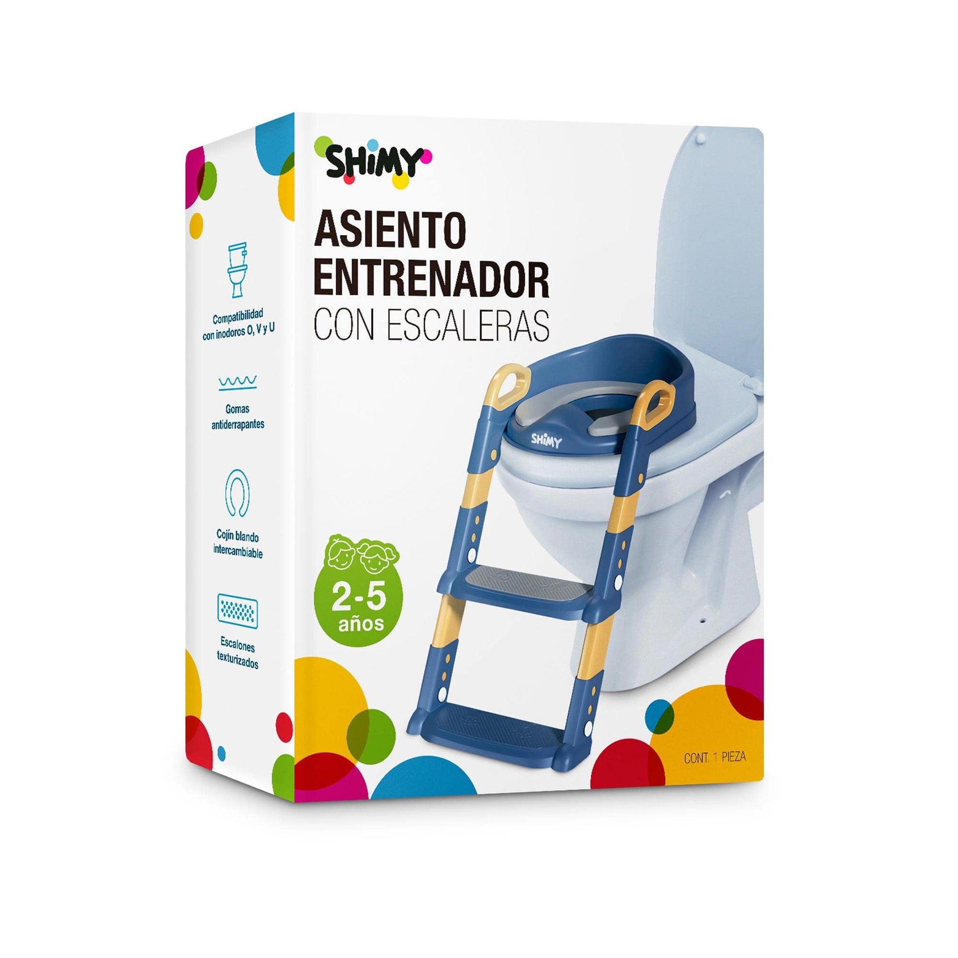 Asiento de Entrenamiento SHIMY Azul con Escalera Antideslizante para Niños