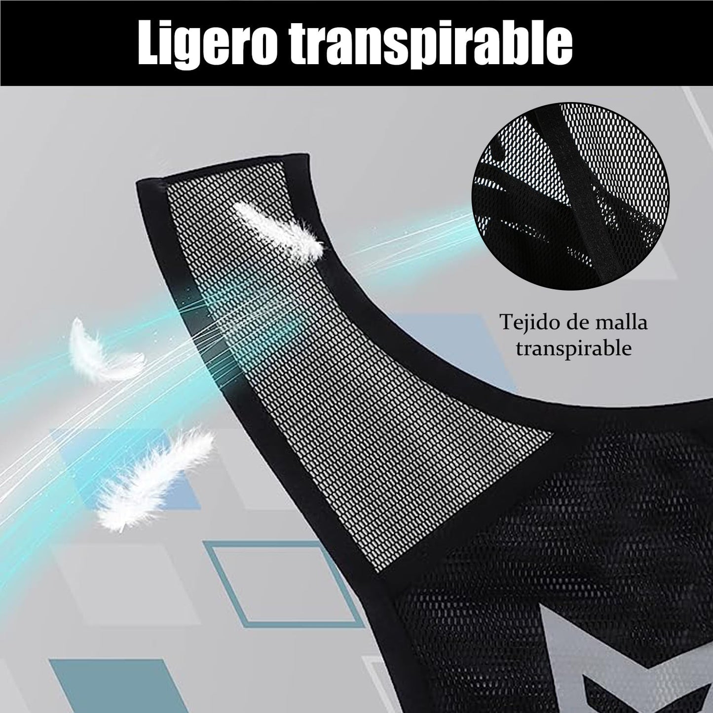 Chaleco para Correr con Bolsillo, Gran Capacidad para Botella de Agua, Teléfono, Llaves y Auriculares, Diseño de Banda Reflectante, Ligero y Transpirable para Correr, Ciclismo, Gimnasio.