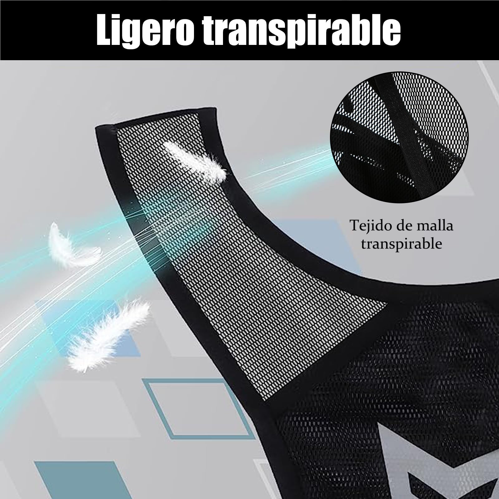 Chaleco para Correr con Bolsillo, Gran Capacidad para Botella de Agua, Teléfono, Llaves y Auriculares, Diseño de Banda Reflectante, Ligero y Transpirable para Correr, Ciclismo, Gimnasio.