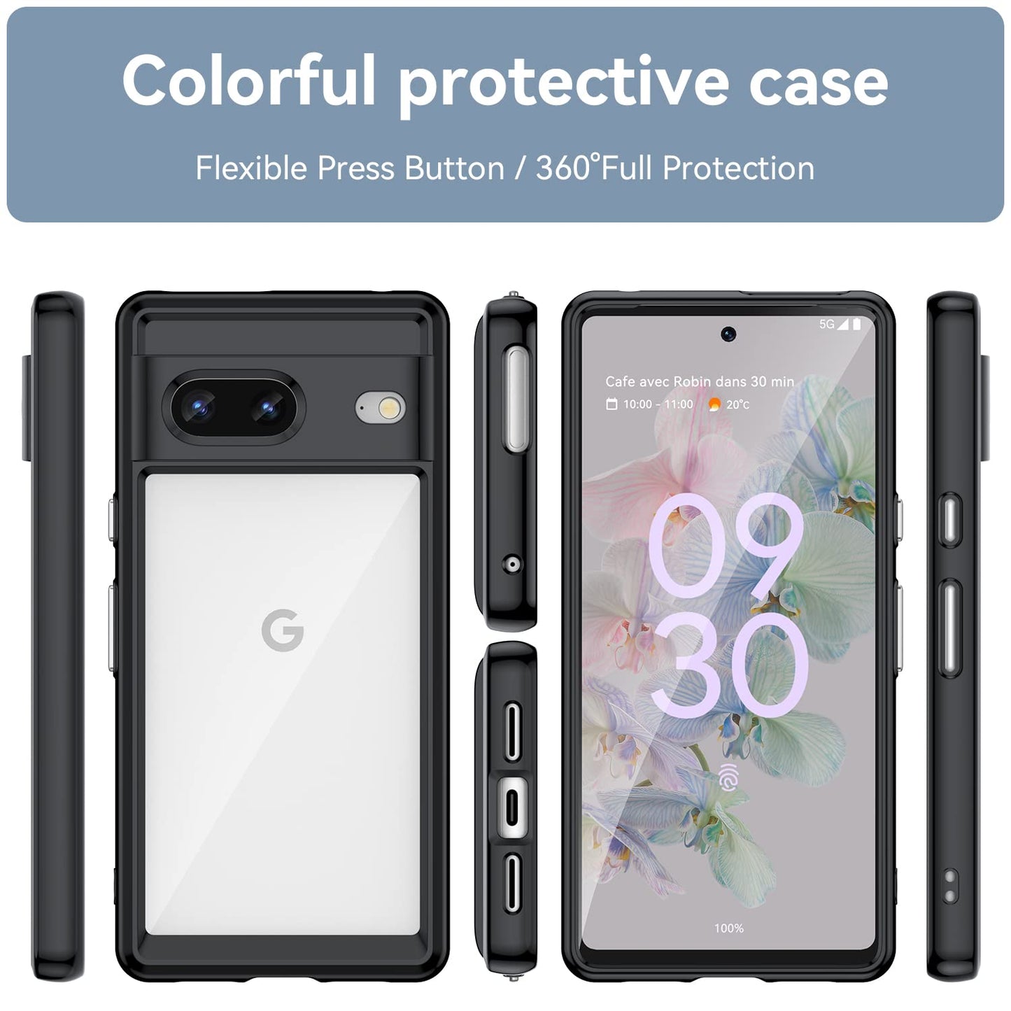 Funda Acrílica Transparente PENGPAI Google Pixel 7 Uso Rudo Antiarañazos Antigolpes 6.3 Pulgadas