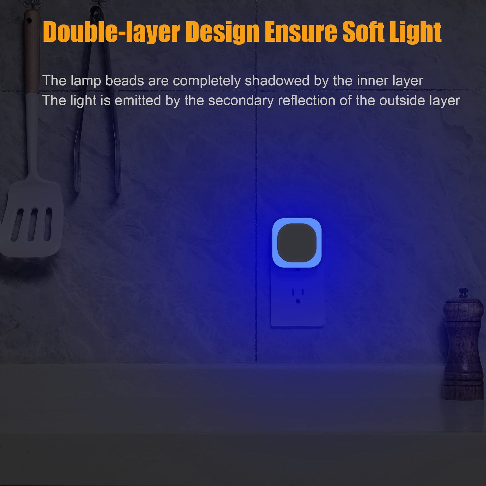Luz Nocturna LED Yunlex Azul con Sensor Automático Regulable para Baño, Pasillo, Escaleras, Cocina, Recámara y Cochera