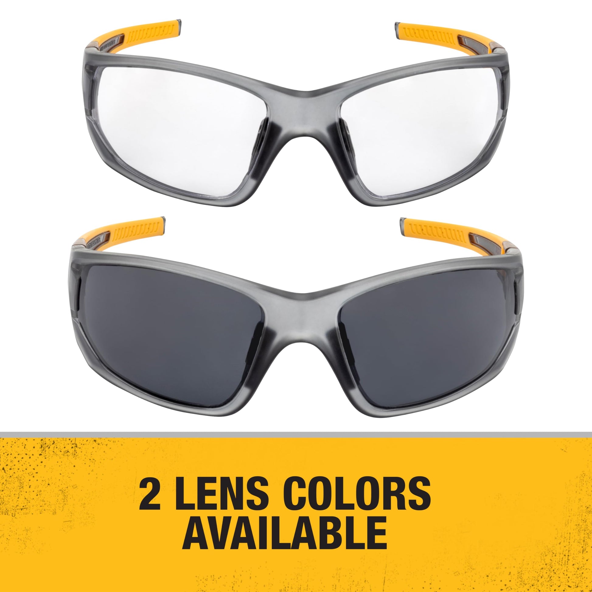 DEWALT DPG112-2D Miter™ anteojos de seguridad antideslizantes con ventilación premium – Lente ahumada – Marco y lentes ventilados – Patillas de goma y pieza nasal – 1 par