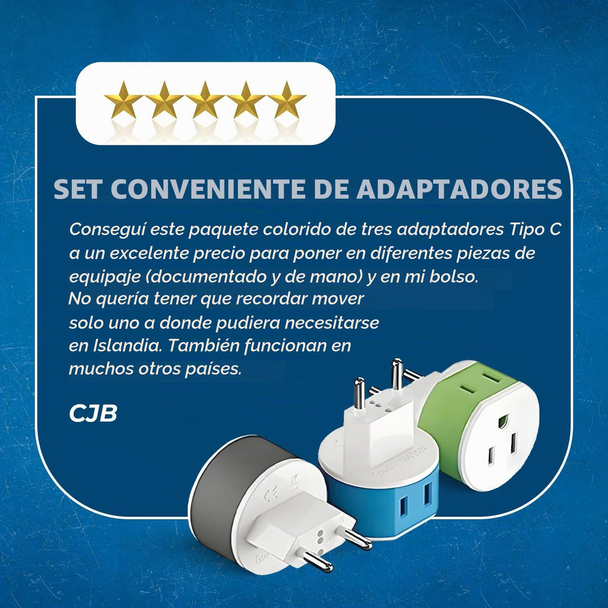 Adaptador de Enchufe Europeo OREI Negro con 2 Entradas para Viaje
