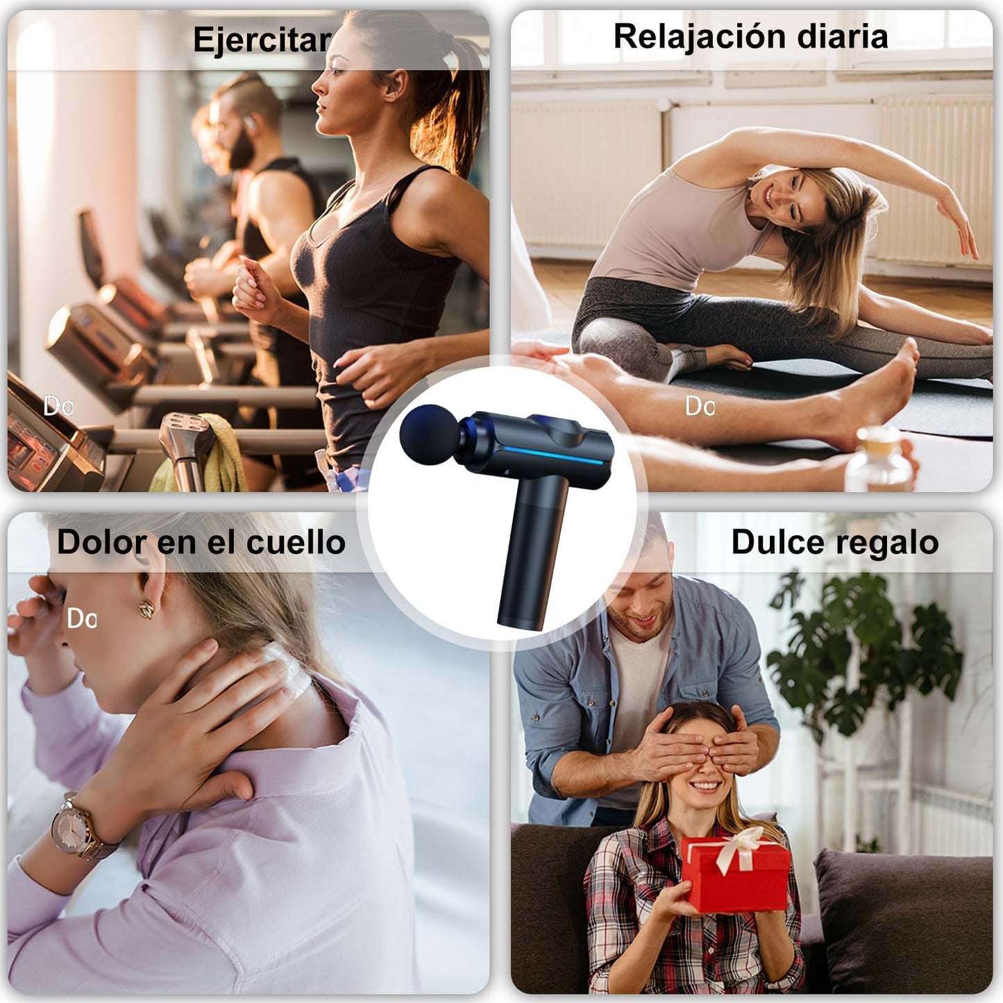 Pistola De Masaje Muscular, Pistola Masajeadora con 11 Cabezales y 20 Velocidades Ajustables,Masajeadores Eléctrico de Mano con Pantalla Lcd,Masajeador Muscular Ideal para Hombros,Cuello, Espalda