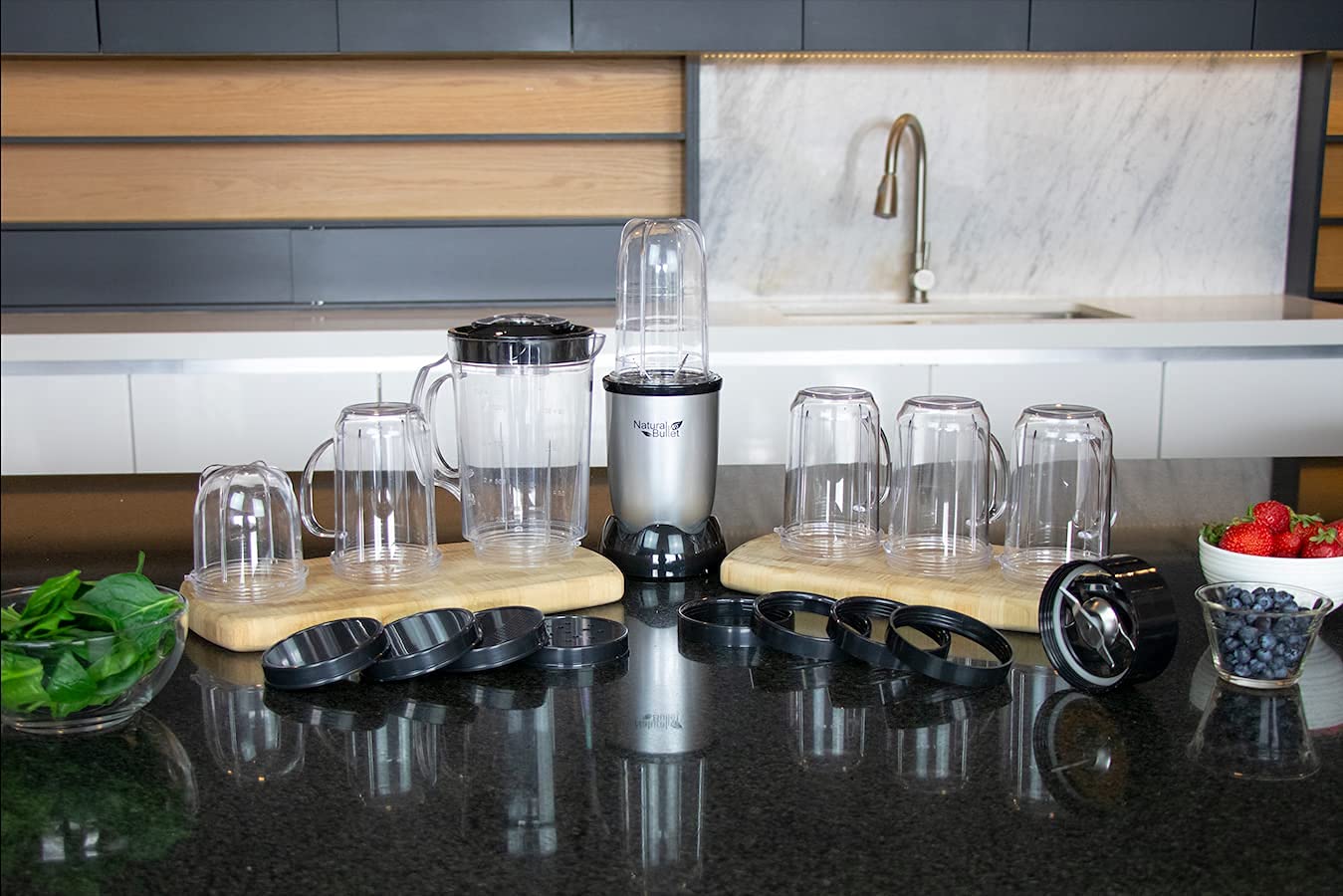 Licuadora Procesador/Pulverizador de Alimentos Bull 250w en pocos minutos Professional Blender | Libre BPA | Cuchillas Desmontables Acero Inoxidable Practico