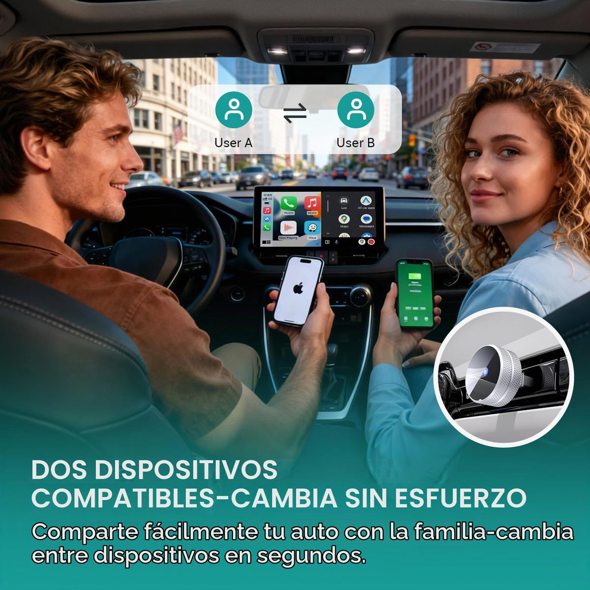 Adaptador Inalámbrico OTTOCAST Mini Tube 2026 WiFi 5 GHz Diseño Premium de Aluminio