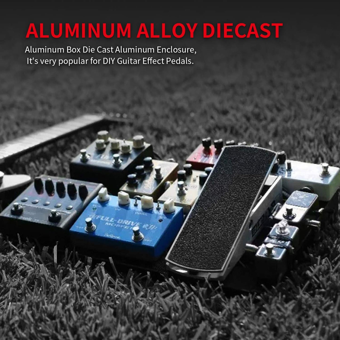 DaierTek 1590BB - Caja de aluminio de metal para pedales de guitarra, caja de efecto piso, sin pintar, 120 x 94,5 x 34 mm
