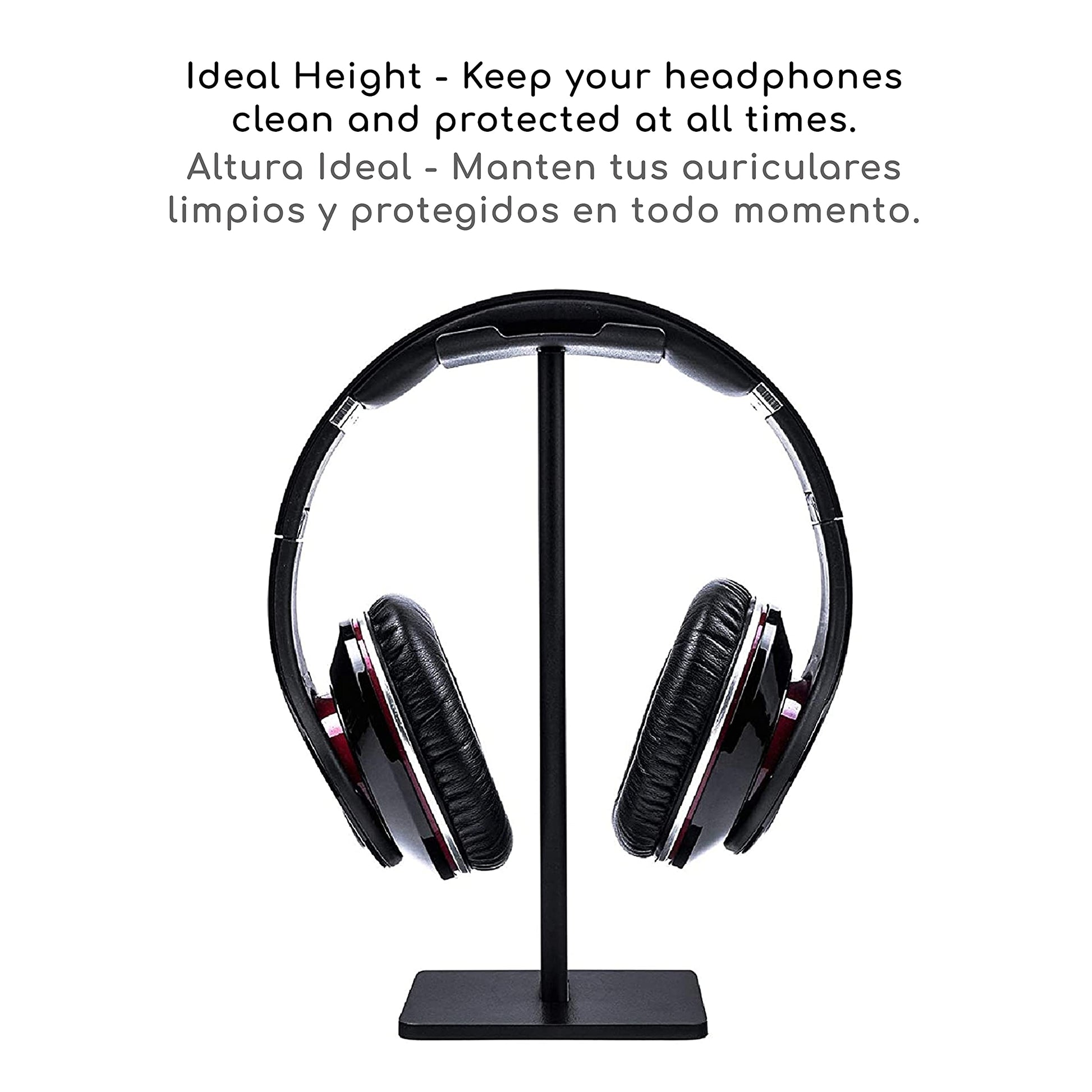 Lenfech boldr Soporte para Audífonos. Base Universal de Escritorio para Auriculares. Organizador de Escritorio. Compatible con Headphones y Gaming Headset Stand. Soporte Gamer (Negro)