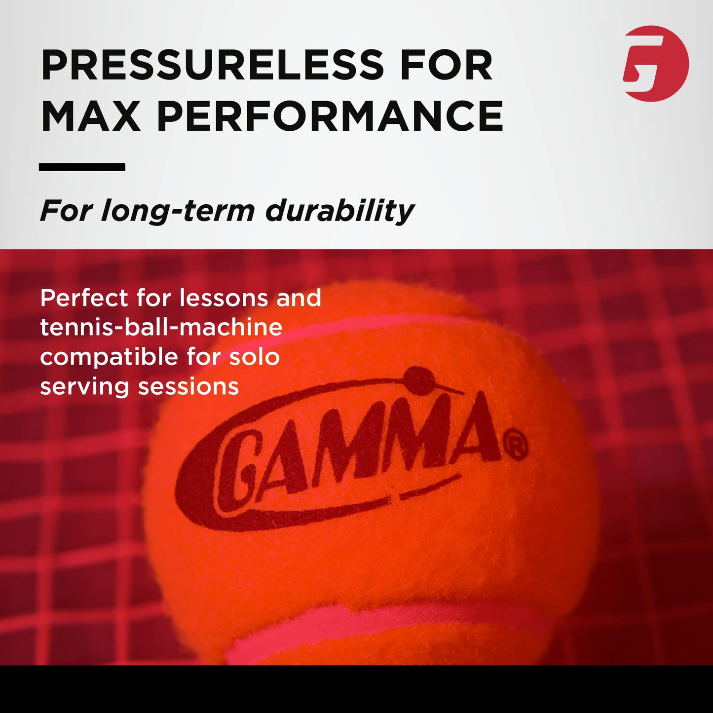 GAMMA Balones de Tenis Deportivos sin presión, Pelotas de Tenis a Granel, Accesorios de Tenis Premium, Paquete de 48