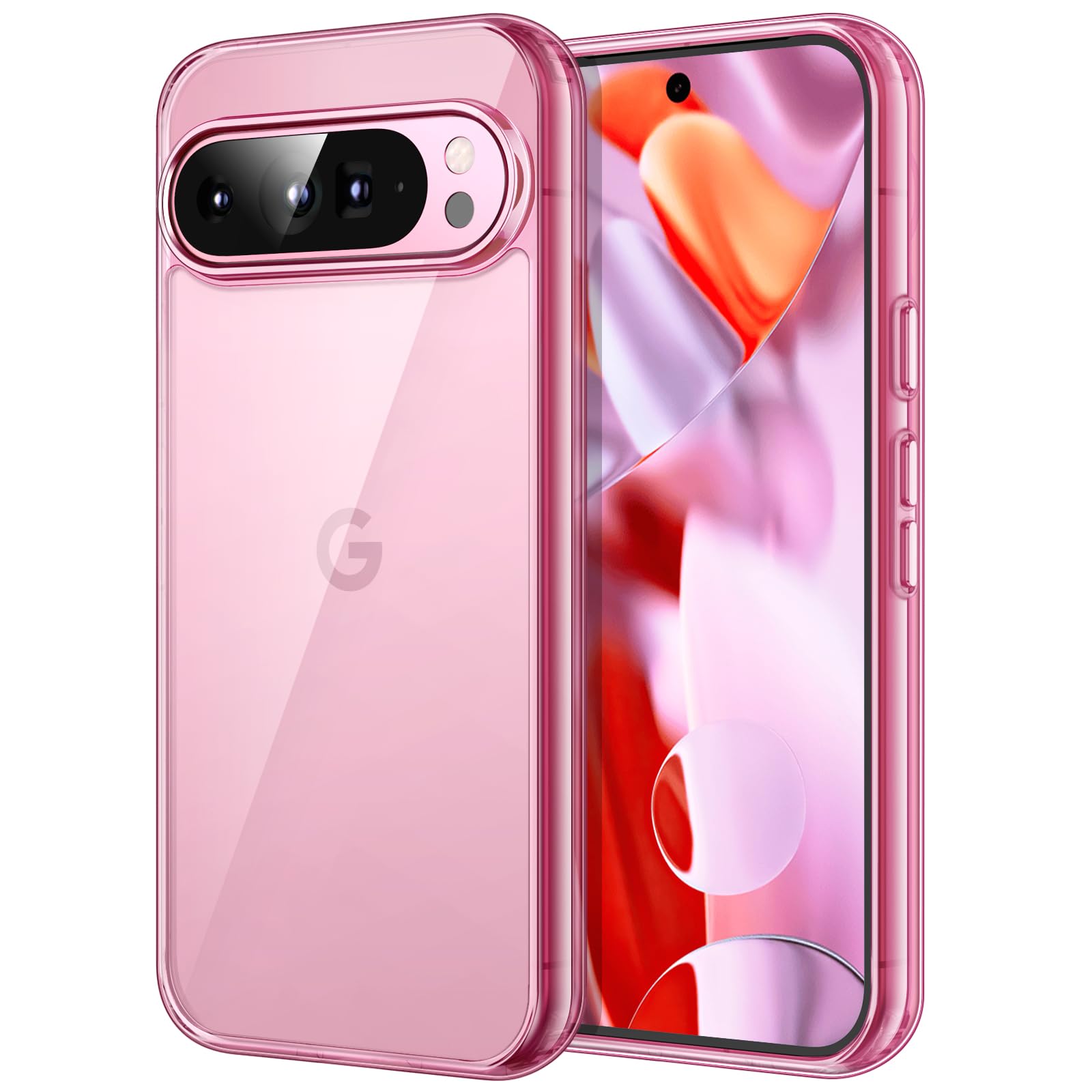 JETech Funda para Google Pixel 9 Pro XL 2024, Anti-Amarillo Antigolpes Protectora Carcasa, Antiarañazos PC Duro Respaldo (Rosa Cuarzo)