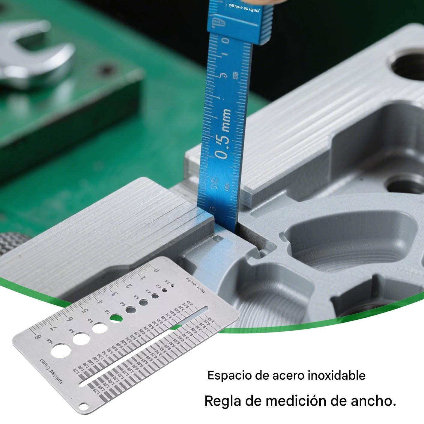 Lámina Medidor De Ancho De Fisuras, Regla De Precisión Milimétrica, Medidor Portátil de Ancho de Grietas para Inspección de Muros de Hormigón