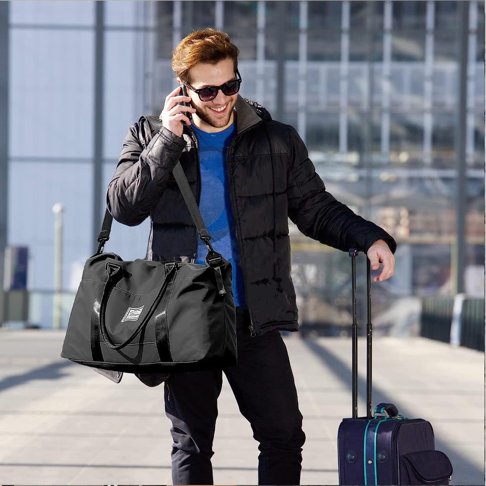 Bolsa de Viaje ZIRONG Rosa con Separación Húmedo y Seco para Mujer Hombre