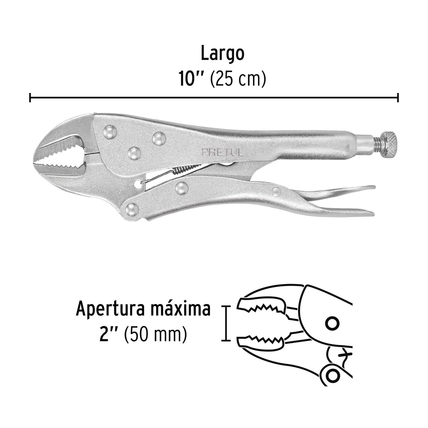 Pinza de Presión Pretul 10 Pulgadas Recta