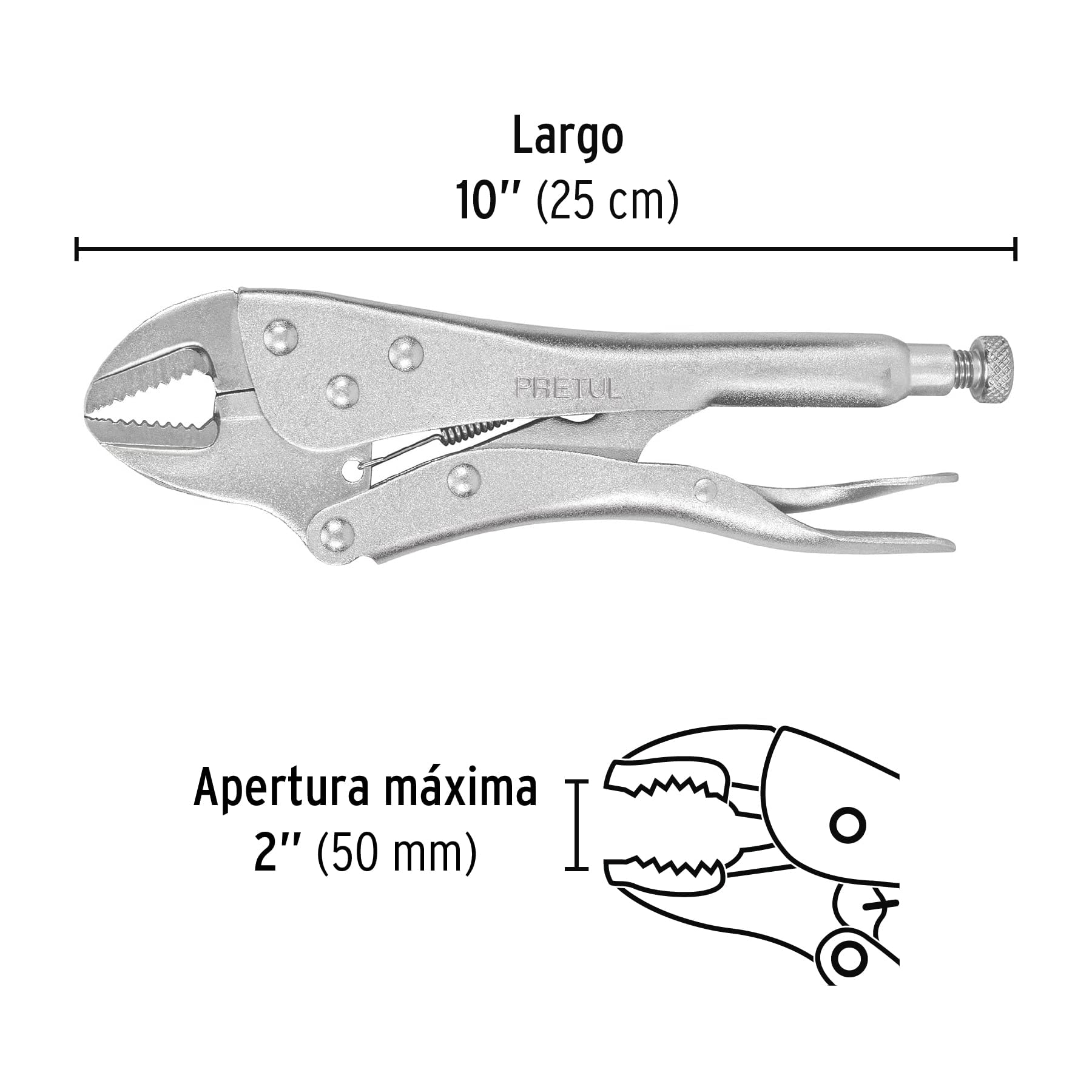 Pinza de Presión Pretul 10 Pulgadas Recta