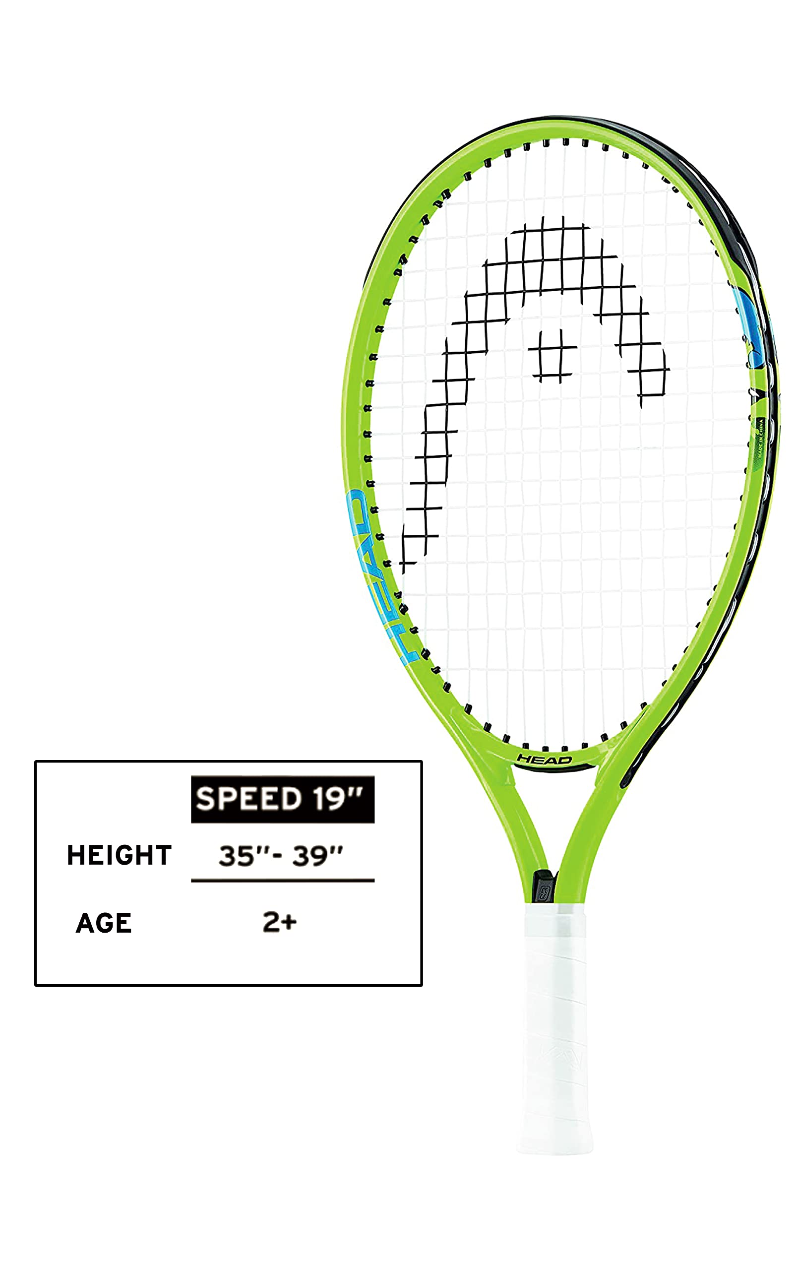 HEAD - Raqueta de tenis Speed para niños, raqueta Light Balance Jr preencordada para principiantes, 19 pulgadas, verde