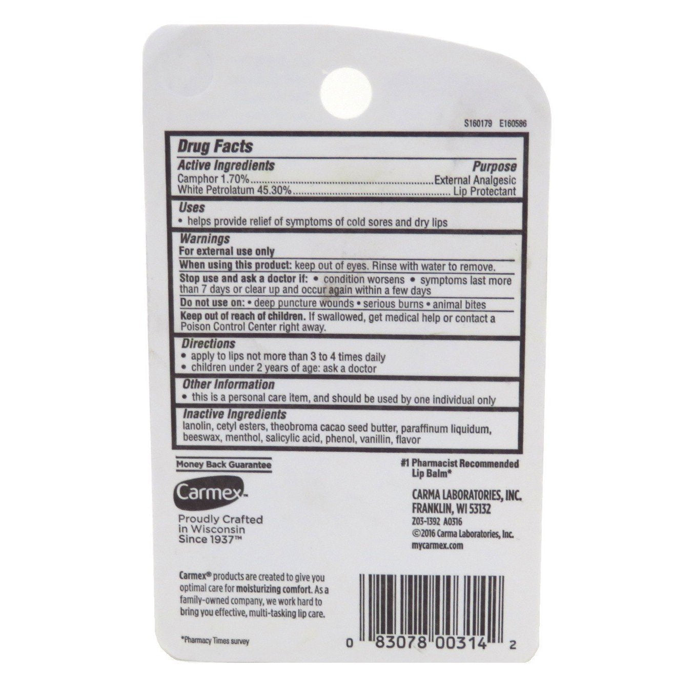 Carmex Bálsamo labial – Tubo de fórmula original – Bálsamo labial medicado clásico – 3 tubos por paquete – Paquete de 4