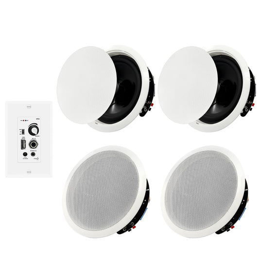 Altavoces Bluetooth PNWCZ Blanco 6.5 Pulgadas Montaje Empotrado 600 W 2 Vías para Cine en Casa u Oficina