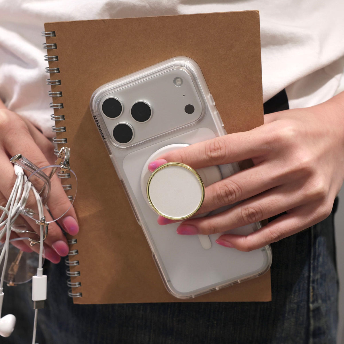 Empuñadura PopSockets Lindos MagSafe con Soporte magnético y Parte Superior Intercambiable para iPhone