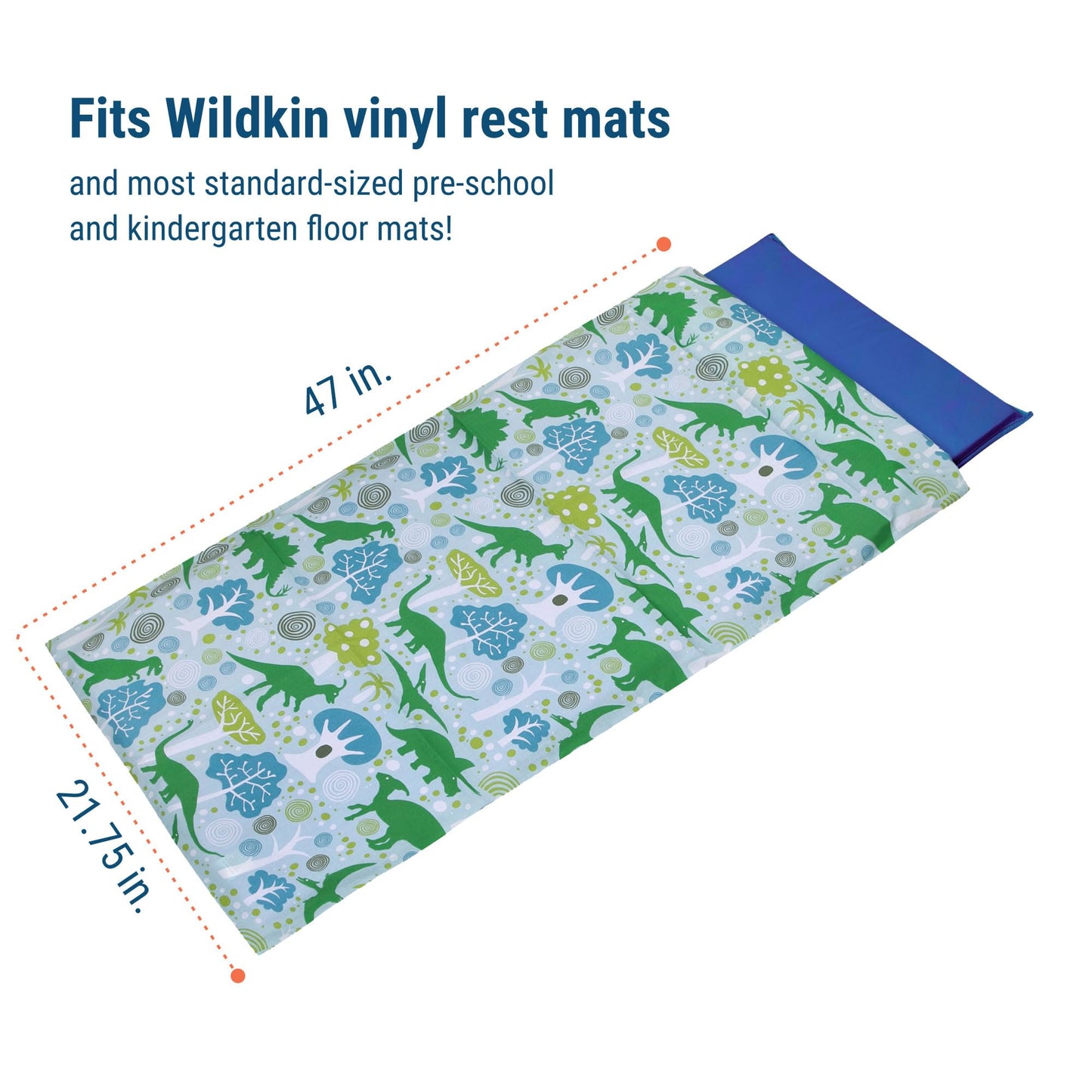 Wildkin - Funda de algodón para Siesta para niños, Suave, Cosida y Duradera y se Adapta a tapetes de Vinilo de 1.5 Pulgadas, Dinosaurios Dinomite