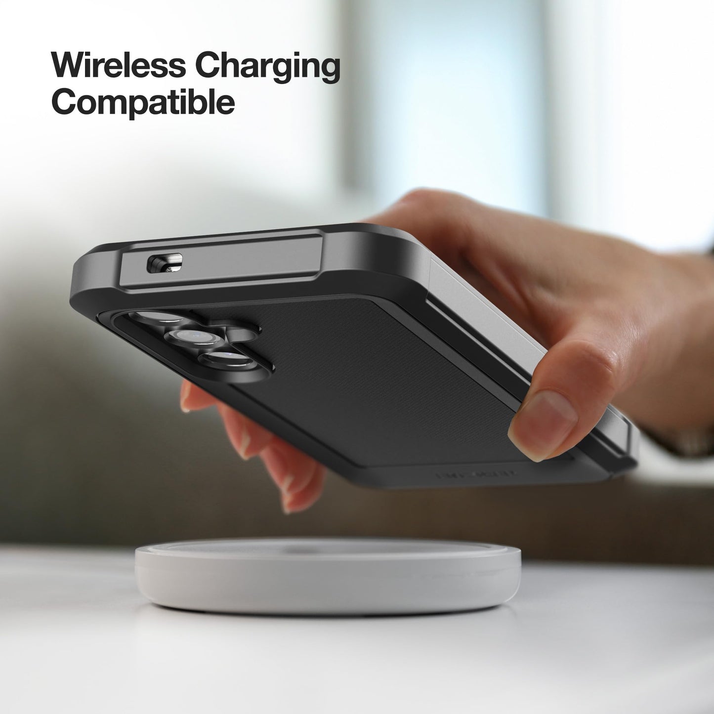 Funda protectora resistente para Samsung Galaxy A35 5G con clip para cinturón y protector de visualización (vidrio templado), color negro