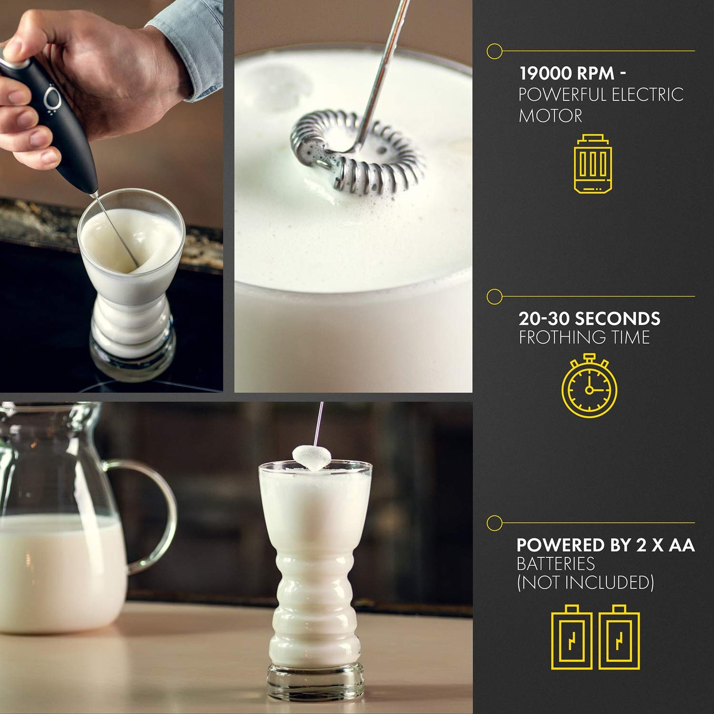 Espumador de Leche Unicoff para Café y Capuchino Eléctrico