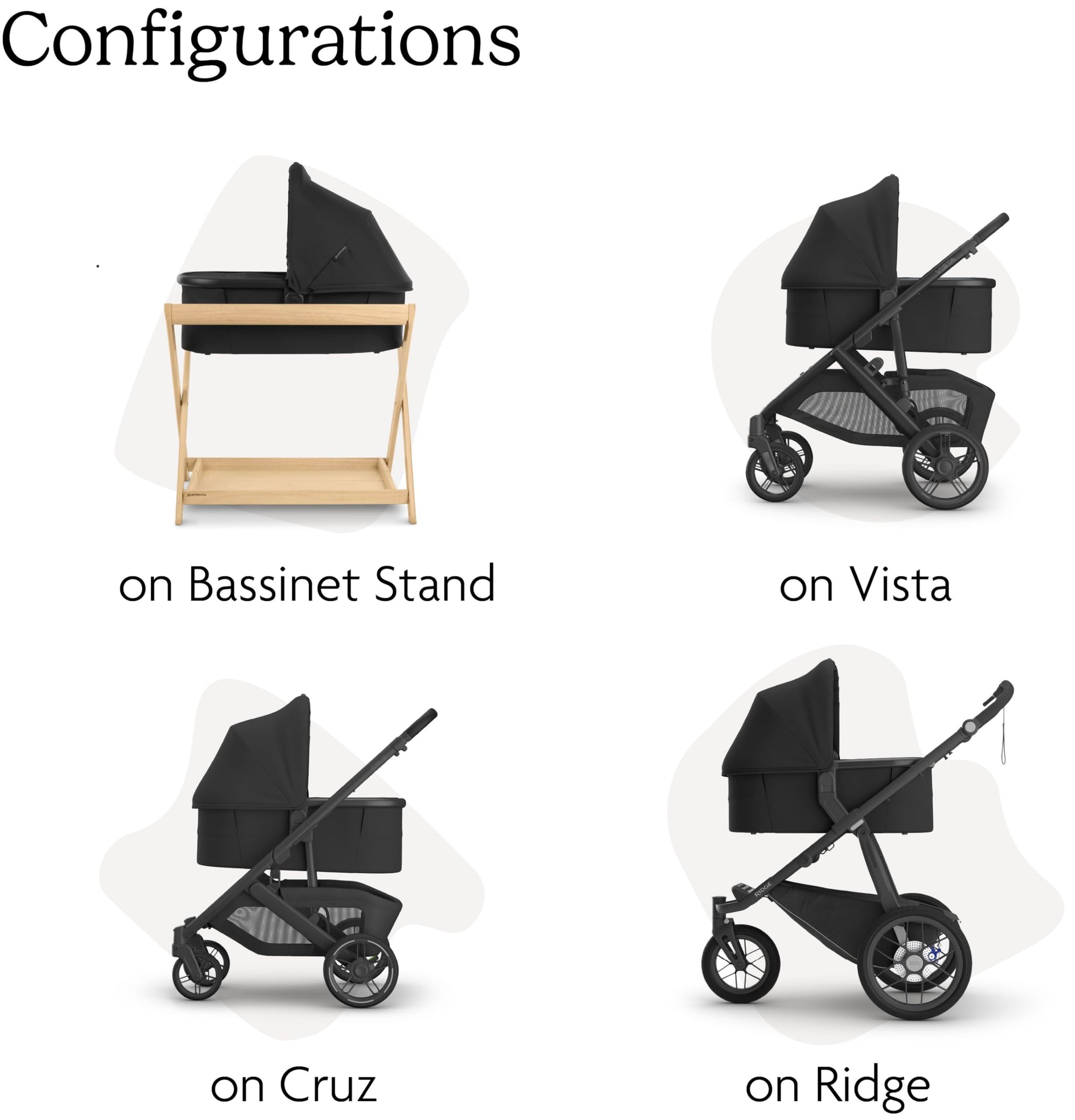 UPPAbaby Moisés V3 - Compatible con cochecitos Vista, Cruz, Ridge, Minu - Solución para Dormir Durante la Noche - Colchón, sábana y Escudo contra Insectos incluidos - Savannah (Gris Claro)