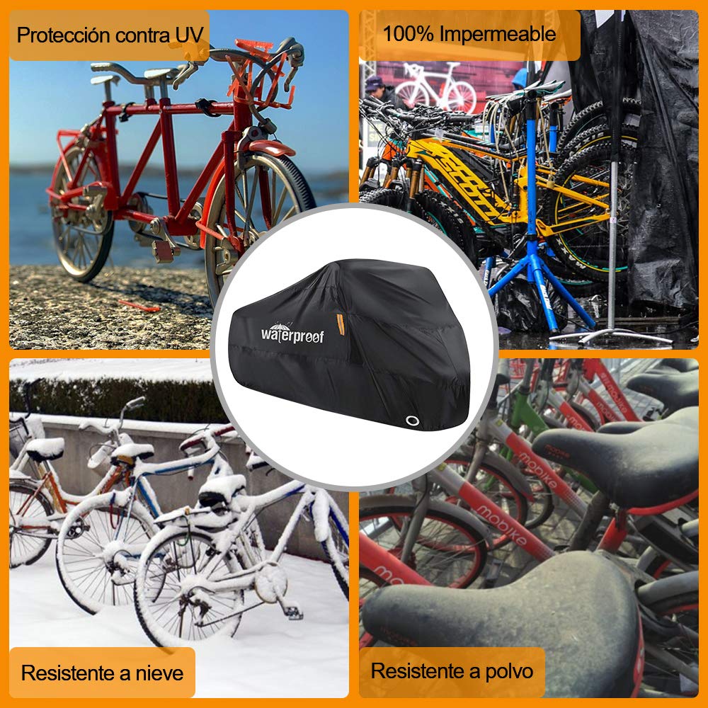 Dasking Funda para Bicicleta Moto Impermeable al Aire Libre Cubierta Resistencia al Agua Protección contra Polvo Viento UV Sol con Orificio de Bloqueo Antióxido Funda para Vehículos, Bicicleta de Montaña, Carrectera, Pista, Moto Deportivo