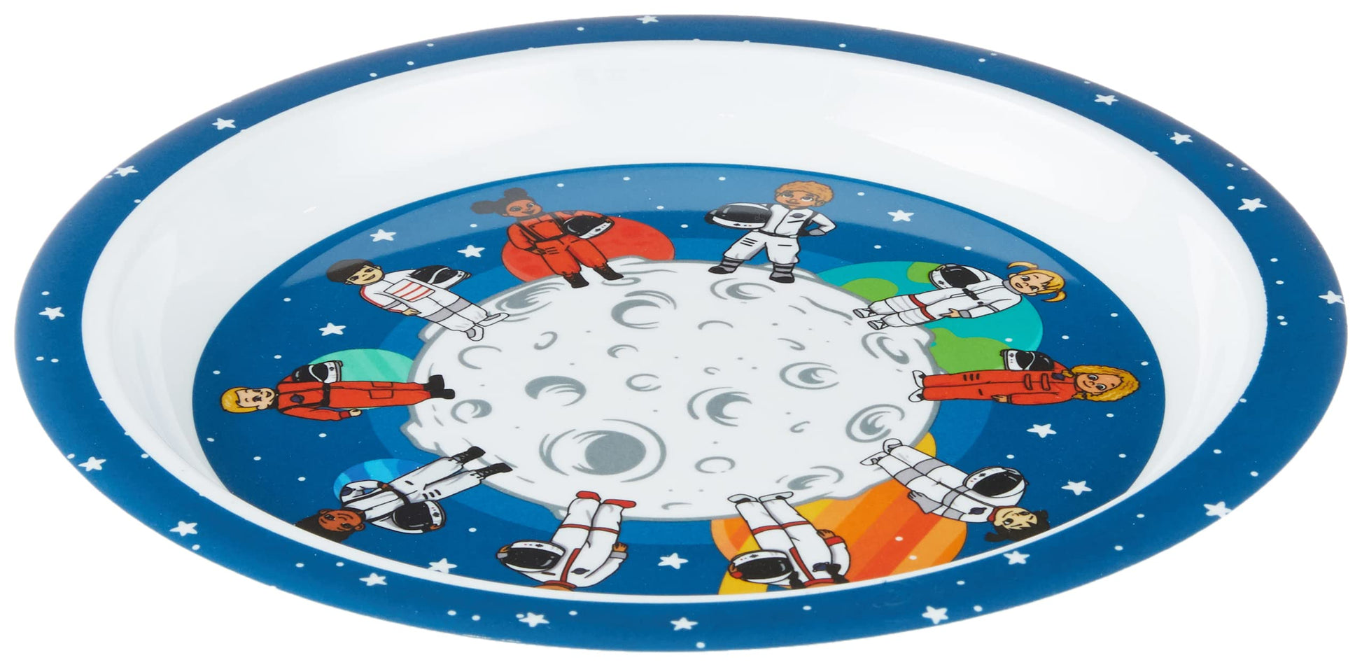 Colorfull Plates Juego de vajilla para niños, astronauta y temática espacial (plato de comida, cuenco y taza) regalo para niños y bebés