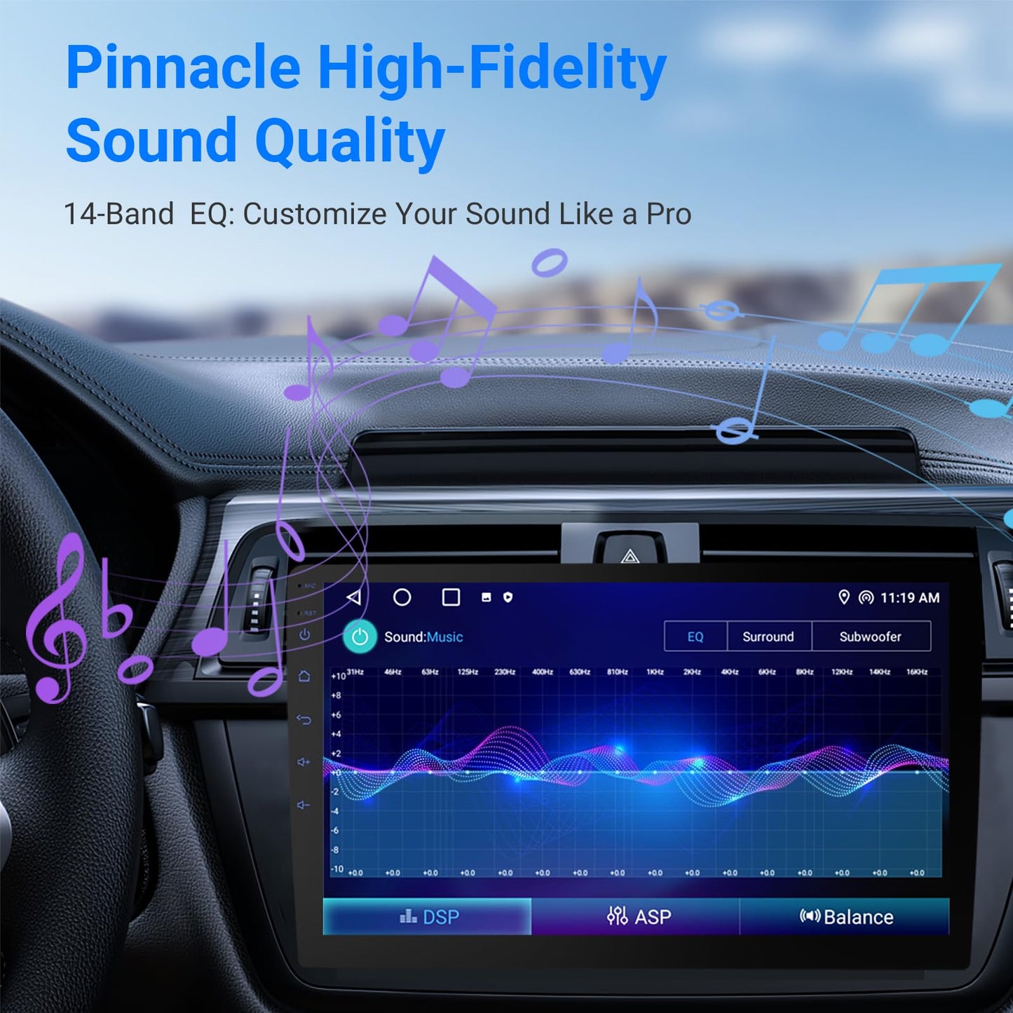Haudio 9" Wireless Double DIN Car Stereo with Bluetooth, Wireless CarPlay, Android Auto, WiFi 6, 1280 * 720 HD Touchscreen, 4+64GB Storage,Backup Camera, GPS，Pro Sound Quality, FM/Am
