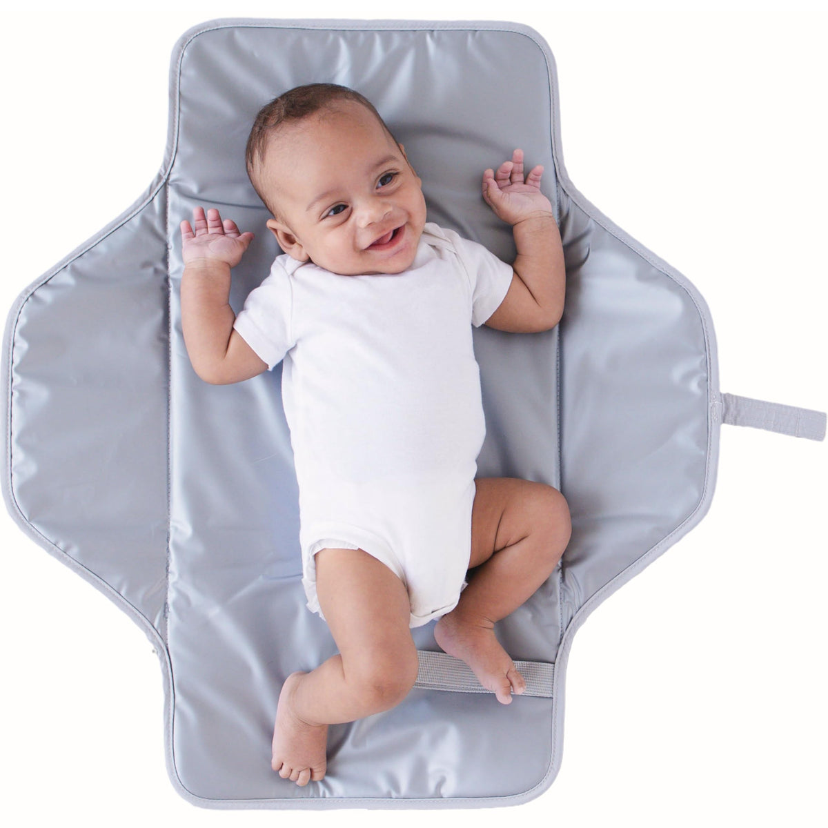 Lily Miles - Cambiador portátil para bebé, cambiador de pañales con cierres magnéticos, almohadilla de viaje para bolsa de pañales, esencial para bebé, tapete lavable e impermeable (gris jaspeado, L)