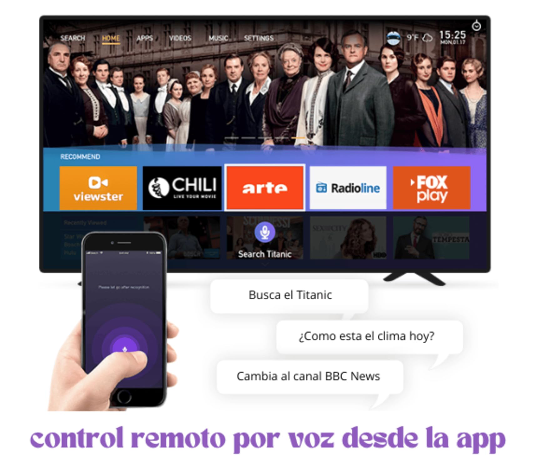 Pantalla LED Smart HD Q-touch Negra Sistema Whale Os Dolby Audio 32 Pulgadas