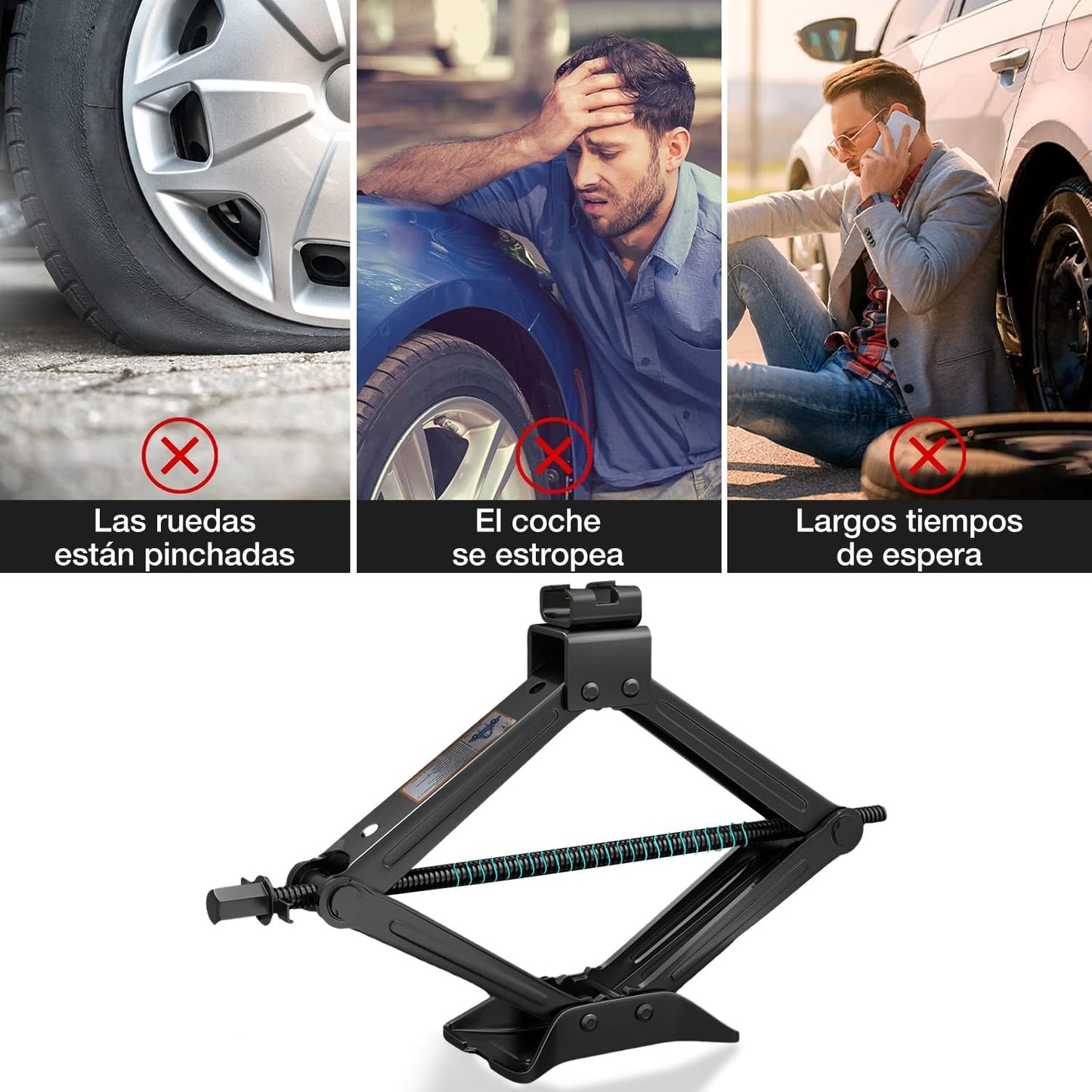 Garselay Kit de Gato Hidráulico para Auto - 3 Toneladas Gato Portátil para Auto - Kit de Gato Compacto para Automóvil para SUV, RV y MPV con Diseño de Trinquete Inteligente