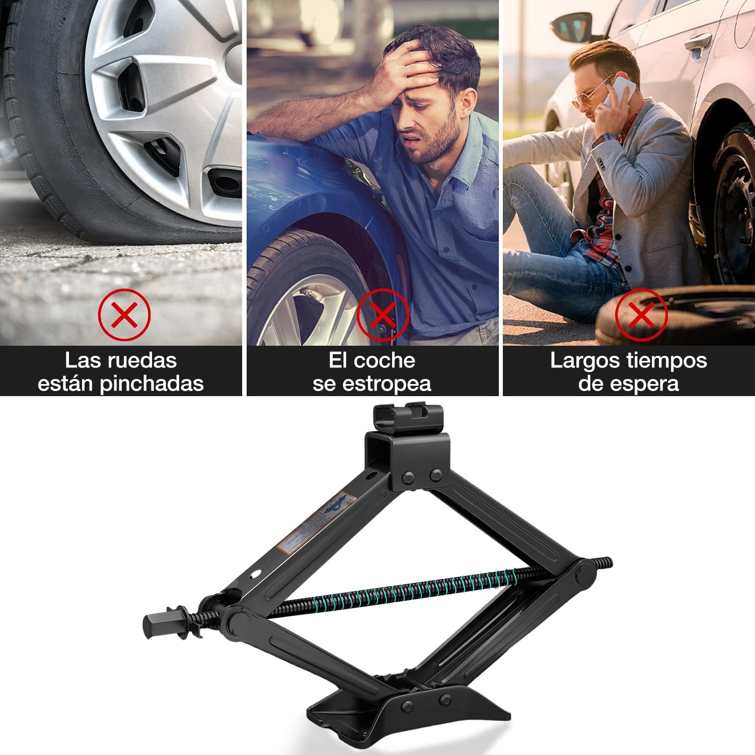 Garselay Kit de Gato Hidráulico para Auto - 3 Toneladas Gato Portátil para Auto - Kit de Gato Compacto para Automóvil para SUV, RV y MPV con Diseño de Trinquete Inteligente