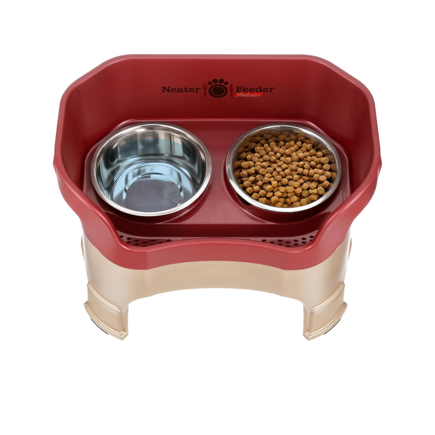 Comedero Deluxe Neater Pet Brands Cranberry con Extensiones de Patas