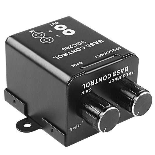 Perilla de Bajo MEIRIYFA RCA para Amplificador de Coche en Negro, Regulador Universal de Ganancia de Audio