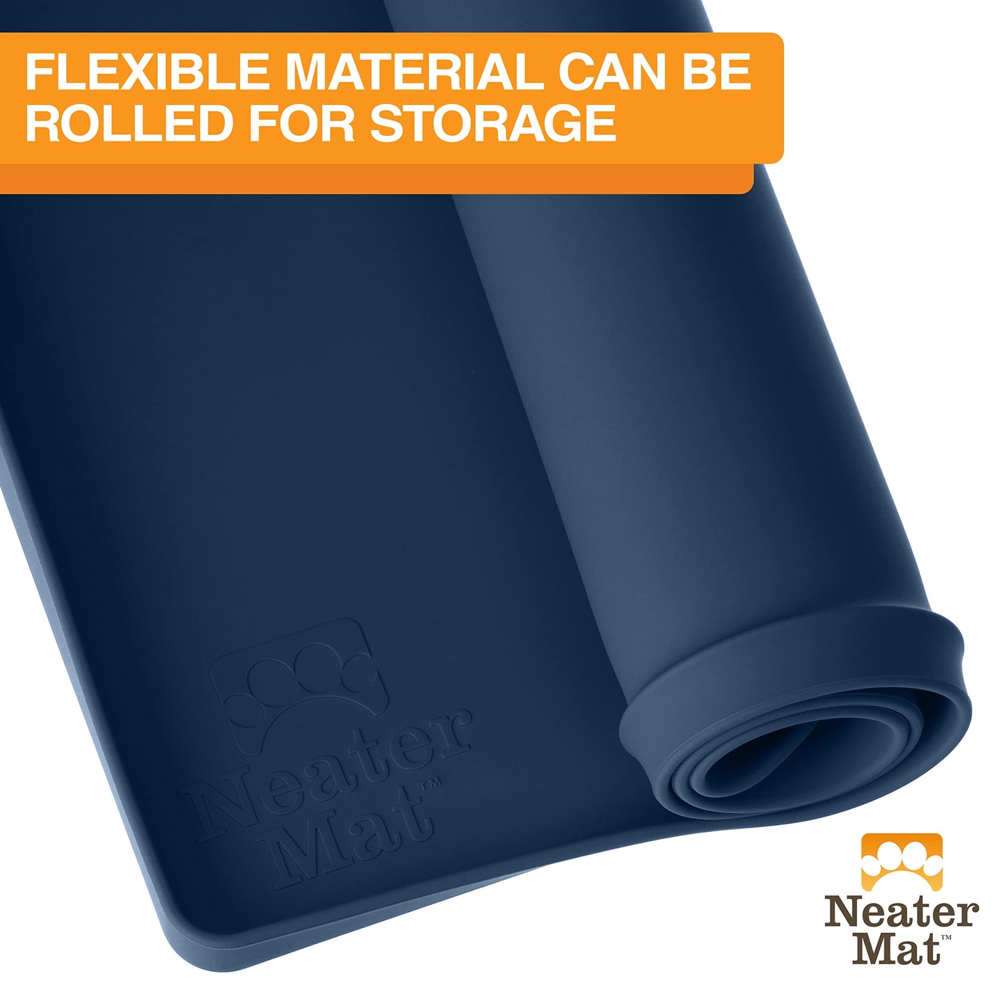 Alfombrilla Impermeable de Silicona Neater Pet Brands Azul Oscuro Protege Suelos de Alimentos y Agua