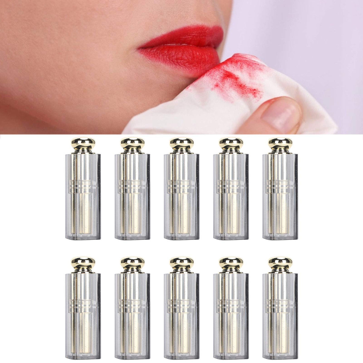 AUHX Tubo Vacío de Lápiz Labial, 10 Piezas, Capacidad Moderada, Apariencia Contenedor Recargable para Hacer Maquillaje