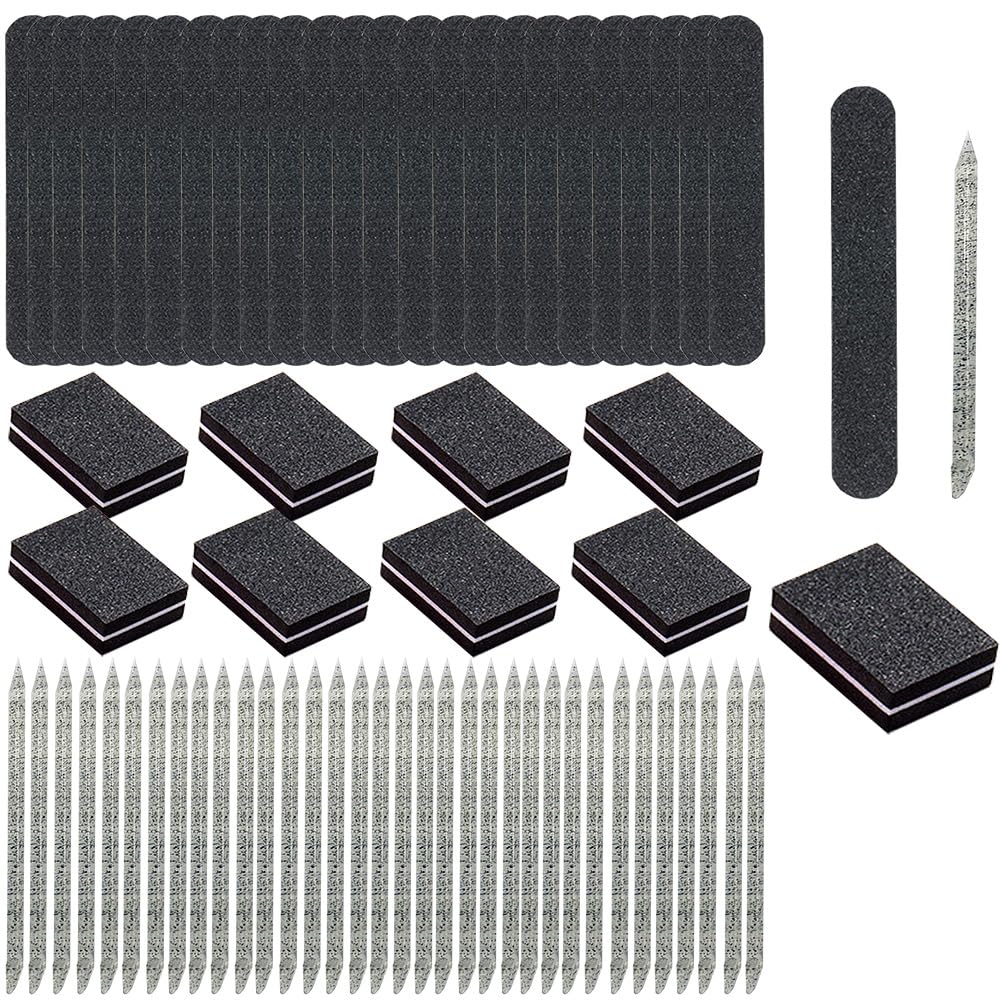 Kit de Herramientas para Uñas Postizas IIXOXII Rosa con Mini Pulidores y Limas Desechables