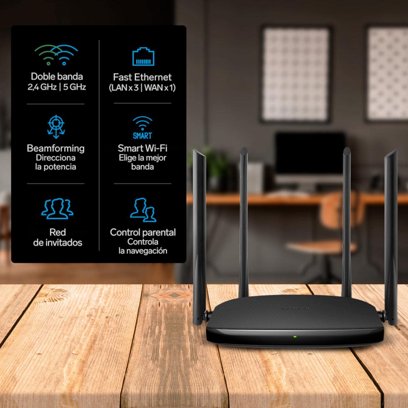 STEREN Repetidor/Router Wi-Fi, 2,4 GHz y 5 GHz (B/G/N/A/AC), hasta 30 m de Cobertura