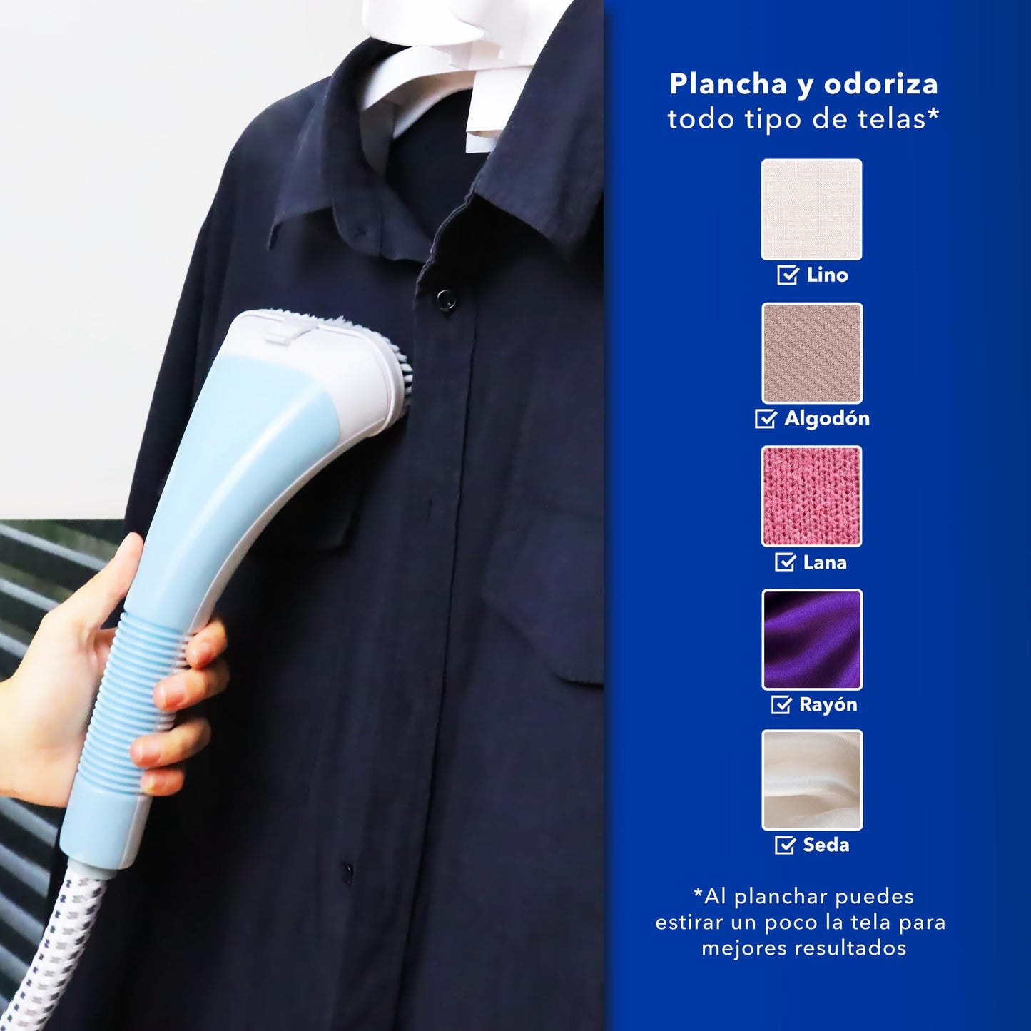 Plancha de Vapor Vertical RCA Ajustable 1800 ml para Ropa sin Arrugas en el Hogar y Viaje