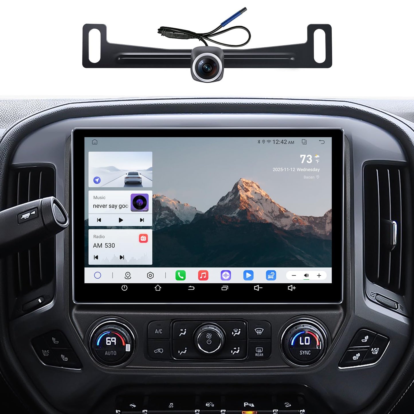 Radio de coche de 11.5 pulgadas para Chevy Silverado Radio GMC Sierra Stereo 2014-2018 con CarPlay inalámbrico y Android Auto/Android 13/5G WiFi/visualización táctil/FM/AM/4GB RAM + 64GB ROM (pulgadas
