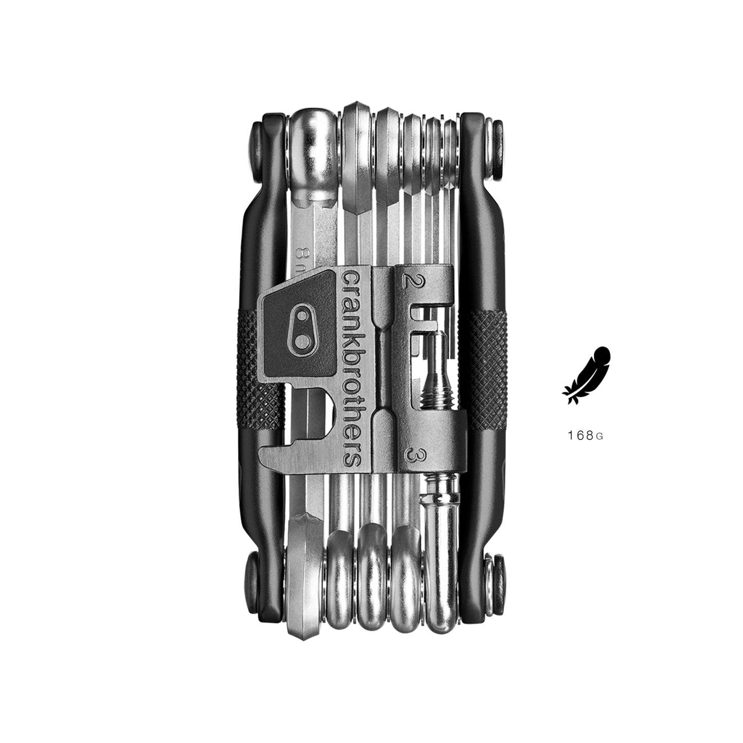 CRANKBROTHERs Multi-Tool - Herramienta para Bicicleta de Acero, Torx, Hexagonal y Herramienta de Cadena Compatible (M19, M17, M10, M5)