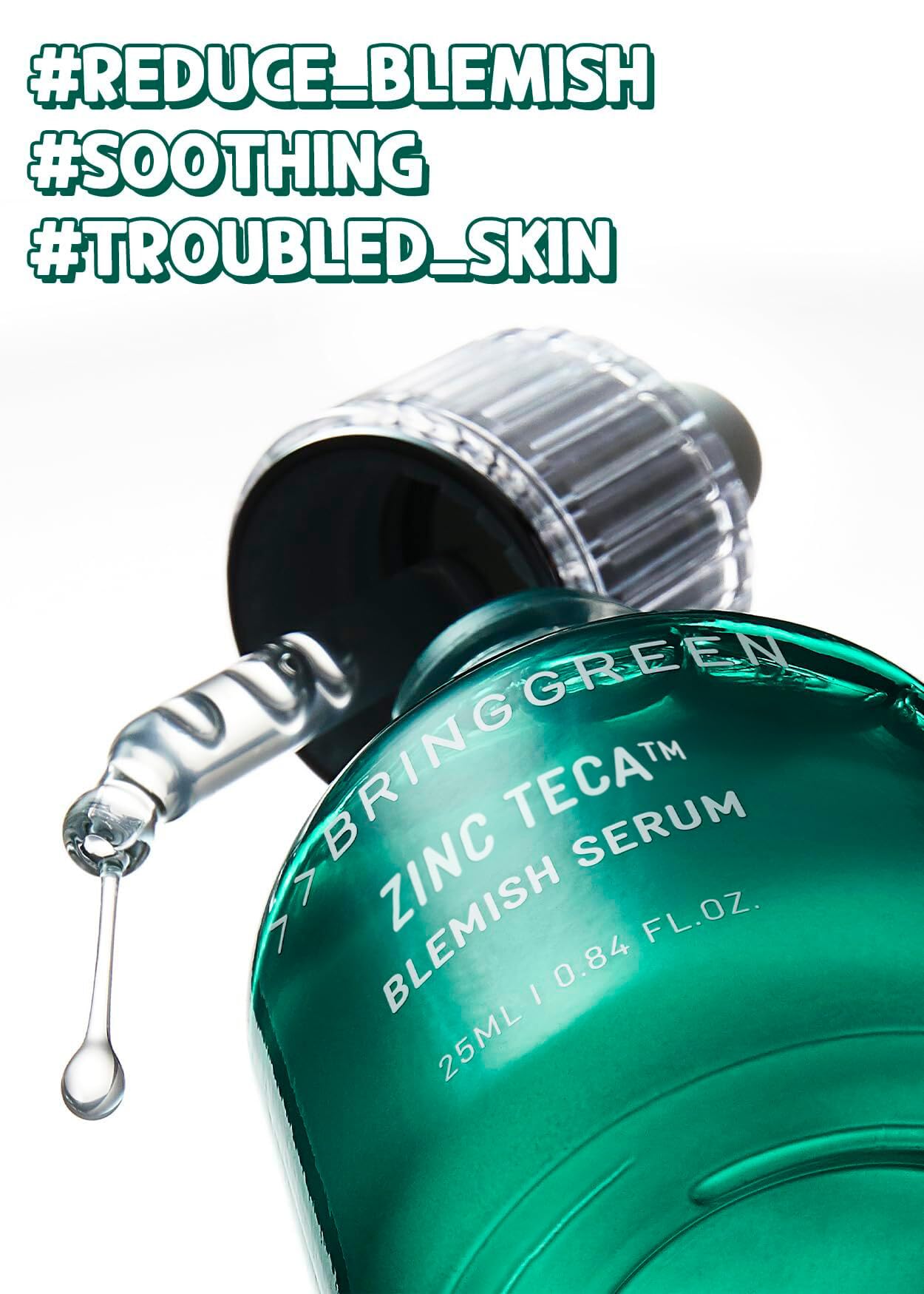 BRINGGREEN Zinc Teca Trouble Serum | Suero para el acné, cuidado de la piel coreano, suero facial, 3 días, cuidado de los poros