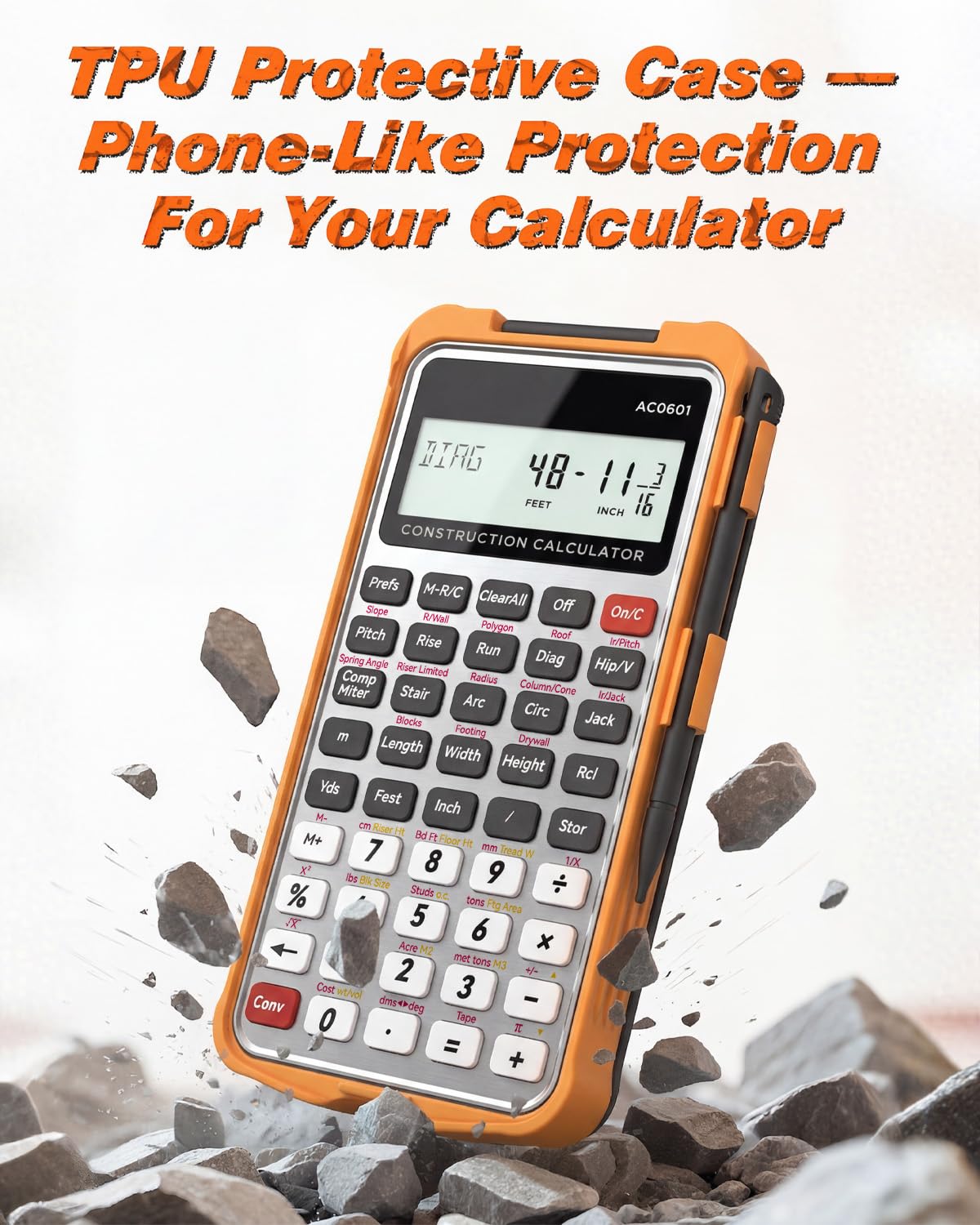 Calculadora de Construcción ROATEE Plateada con Tableta de Escritura